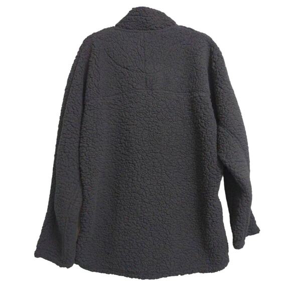 Carbon 2 Cobalt Mens Fleece Jacket Black Quarter Zip Mockneck Sherpa Large Tall - Picture 4 of 8